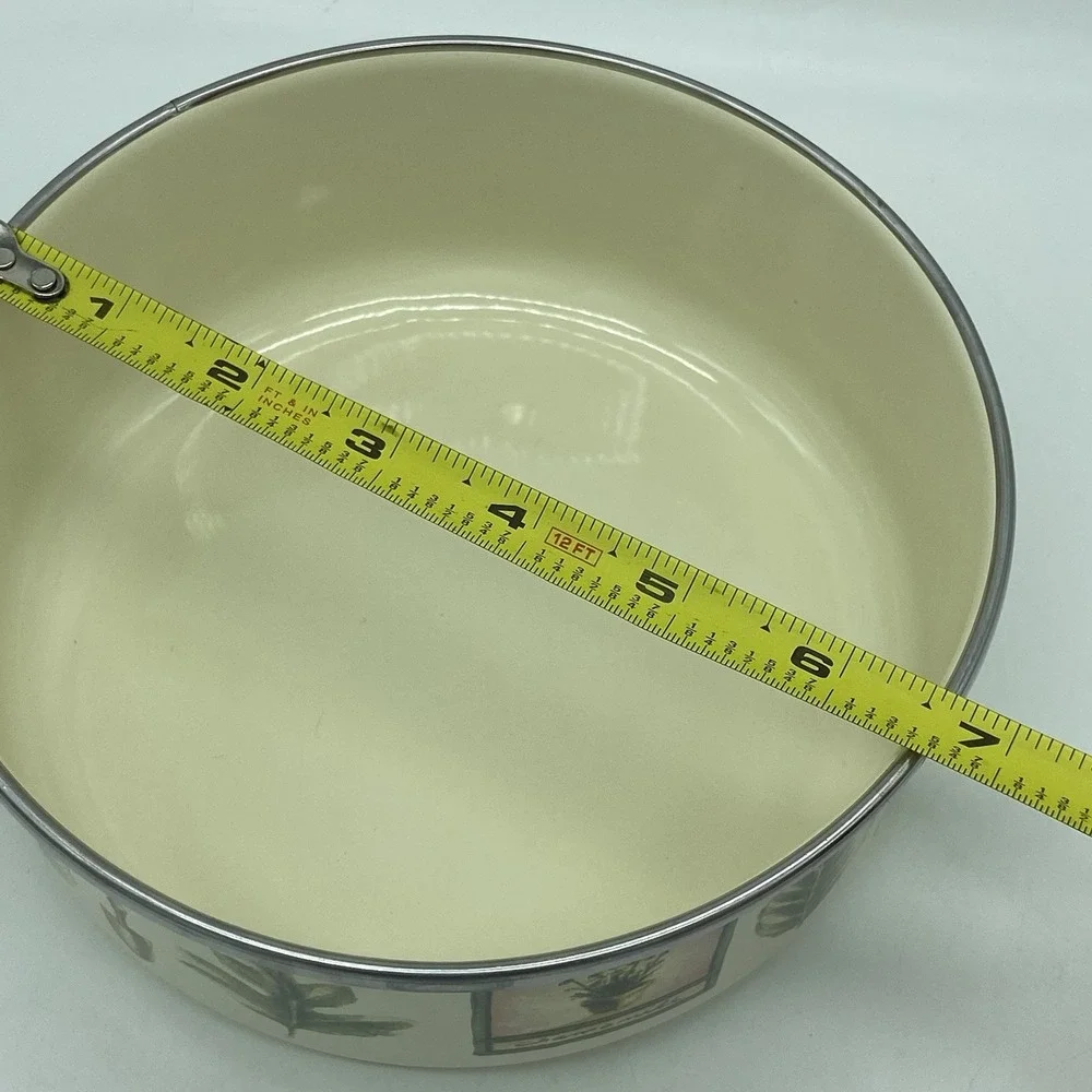 Pfaltzgraff Naturewood Set Of 2 Enamel Metal Nesting Storage Mixing Bowls No Lid